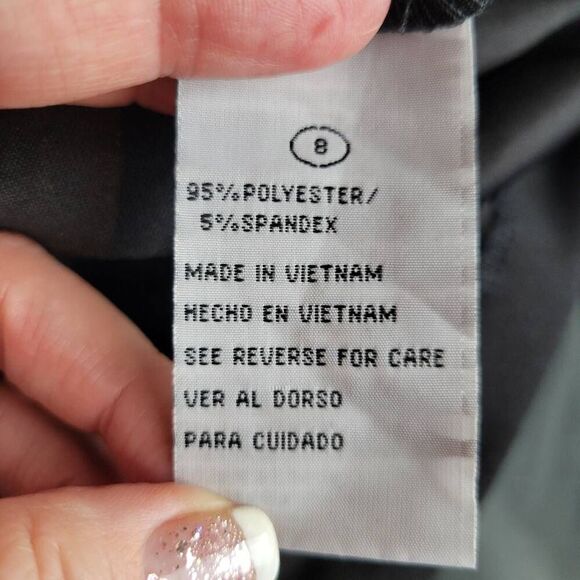 Shelby & Palmer Faux Leather Collar Button Up Sheer Blousy Sleeves Black Dress - Picture 11 of 12